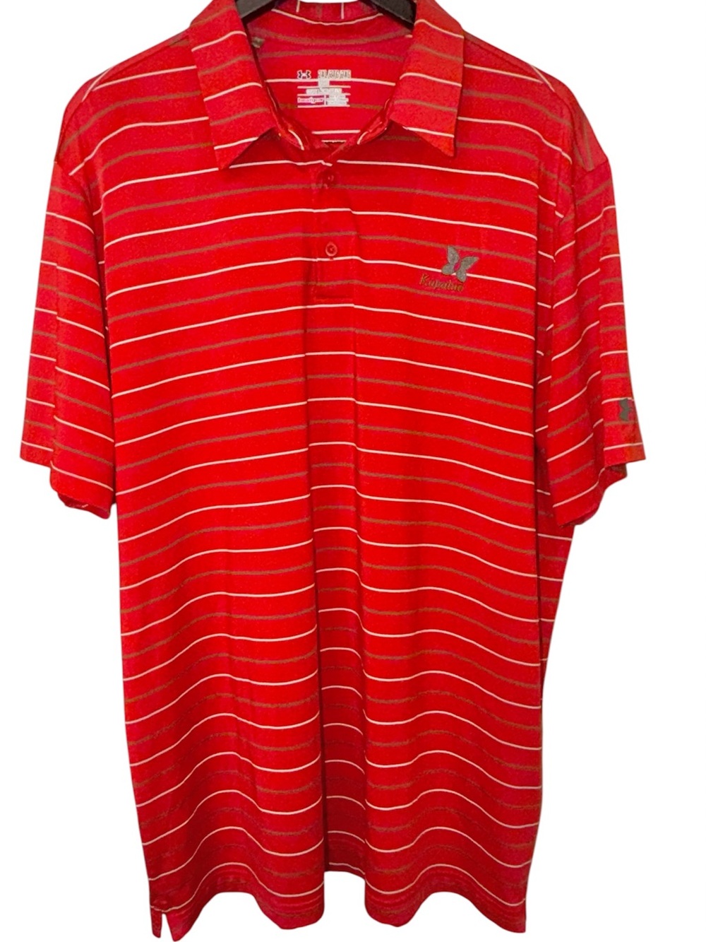 Kapalua Golf Course Under Armour Striped Red Loose Fit Polo Shirt Maui Men’s 2XL